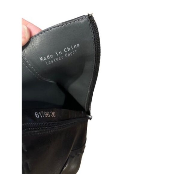 Everybody B.Z. Moda Black Leather Diagonal Seams Side Zip Ankle Boots SZ 36/6 - Picture 12 of 13